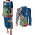 Polynesian Couples Matching Puletasi Dress and Long Sleeve Button Shirts Whale Pattern and Hibiscus Flowers TS04 Multicolor - Polynesian Pride