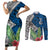 Polynesian Couples Matching Short Sleeve Bodycon Dress and Long Sleeve Button Shirts Whale Pattern and Hibiscus Flowers TS04 Multicolor - Polynesian Pride