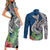 Polynesian Couples Matching Short Sleeve Bodycon Dress and Long Sleeve Button Shirts Whale Pattern and Hibiscus Flowers TS04 - Polynesian Pride