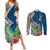 Polynesian Couples Matching Summer Maxi Dress and Long Sleeve Button Shirts Whale Pattern and Hibiscus Flowers TS04 Multicolor - Polynesian Pride