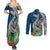 Polynesian Couples Matching Summer Maxi Dress and Long Sleeve Button Shirts Whale Pattern and Hibiscus Flowers TS04 - Polynesian Pride