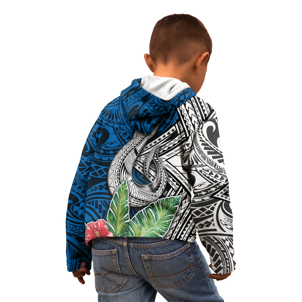 Polynesian Kid Hoodie Whale Pattern and Hibiscus Flowers TS04 - Polynesian Pride
