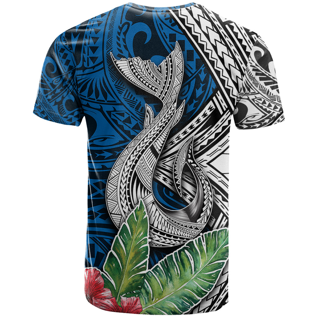 Polynesian T Shirt Whale Pattern and Hibiscus Flowers TS04 - Polynesian Pride