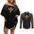 Polynesian Hawaii Tattoo Couples Matching Off Shoulder Short Dress and Long Sleeve Button Shirts TS04 Multicolor - Polynesian Pride