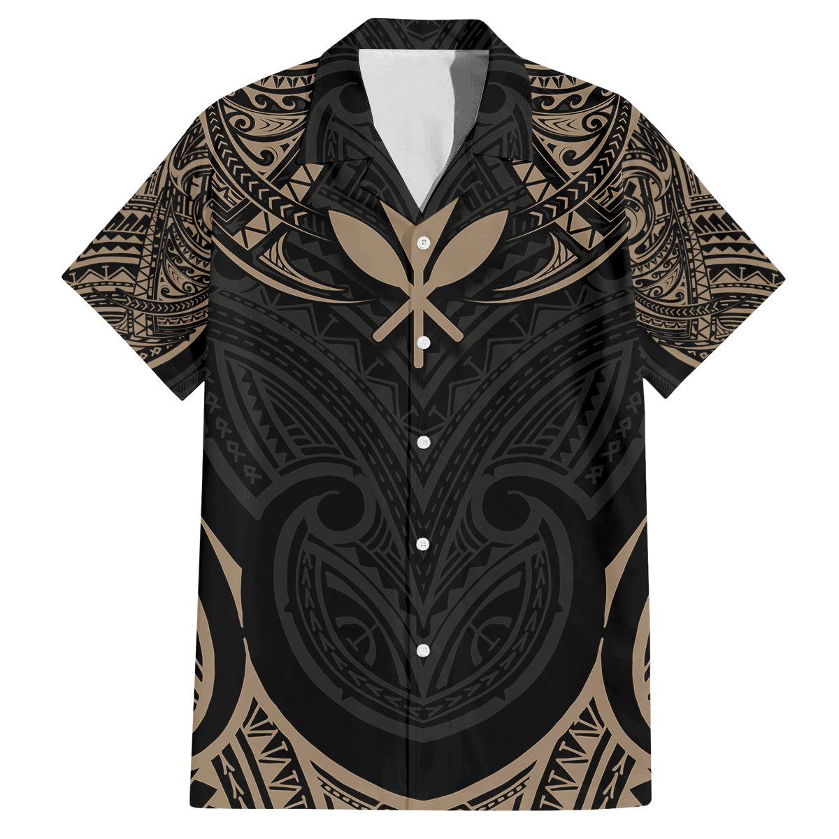 Polynesian Hawaii Tattoo Family Matching Off Shoulder Short Dress and Hawaiian Shirt TS04 Dad's Shirt - Short Sleeve Multicolor - Polynesian Pride