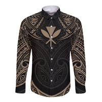Polynesian Hawaii Tattoo Long Sleeve Button Shirt TS04 Unisex Multicolor - Polynesian Pride