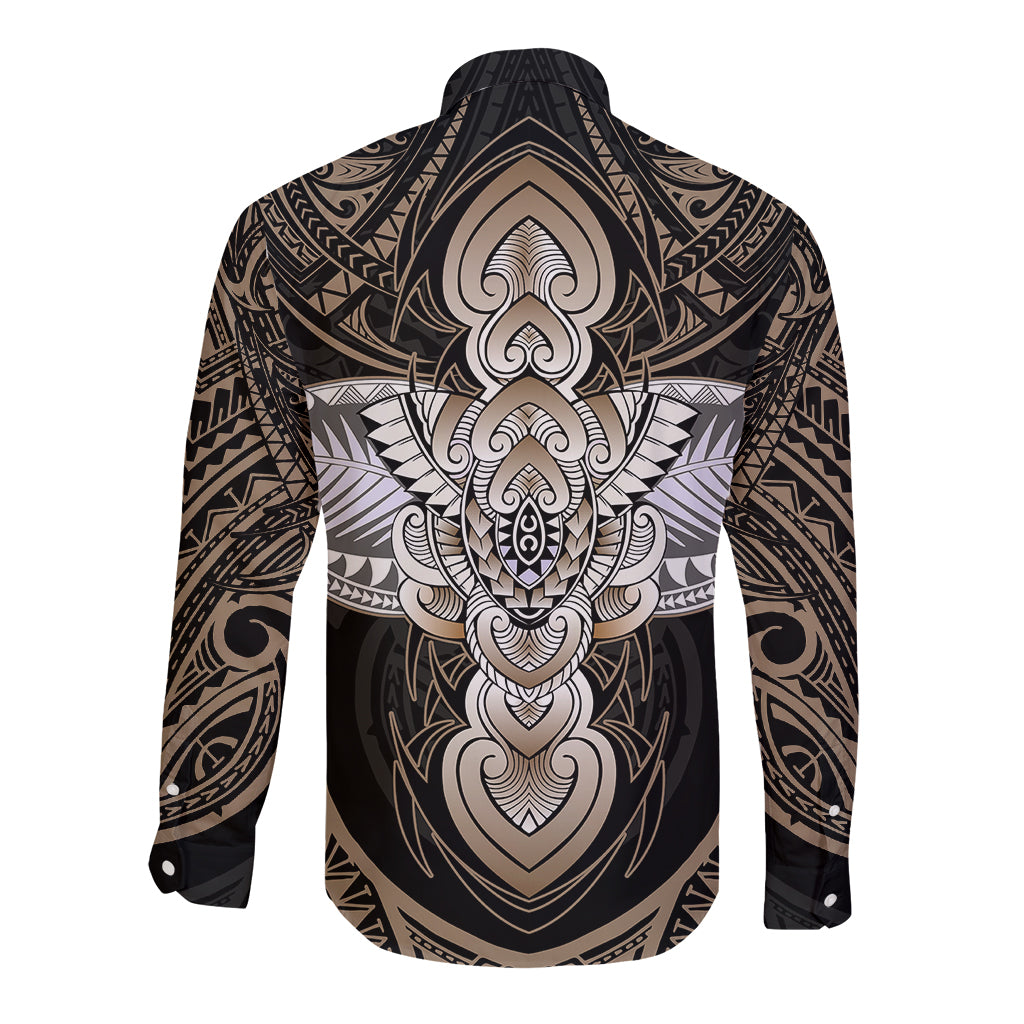Polynesian Hawaii Tattoo Long Sleeve Button Shirt TS04 - Polynesian Pride