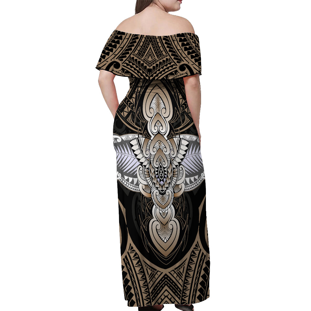 Polynesian Hawaii Tattoo Off Shoulder Maxi Dress TS04 - Polynesian Pride