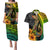 Hawaii Couples Matching Puletasi Dress and Hawaiian Shirt Polynesian Fish Hook and Hibiscus Flowers with Gradient Pattern TS04 Multicolor - Polynesian Pride