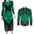 Polynesian Couples Matching Long Sleeve Bodycon Dress and Long Sleeve Button Shirts Abstract Tiki TS04 Black/Yellow - Polynesian Pride