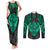 Polynesian Couples Matching Tank Maxi Dress and Long Sleeve Button Shirts Abstract Tiki TS04 Black/Yellow - Polynesian Pride