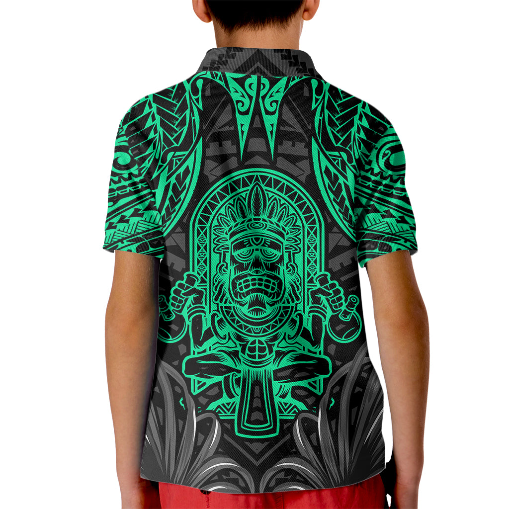 Polynesian Kid Polo Shirt Abstract Tiki TS04 - Polynesian Pride