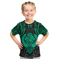 Polynesian Kid T Shirt Abstract Tiki TS04 Black Yellow - Polynesian Pride