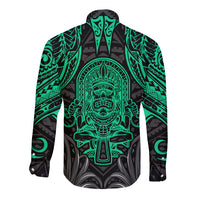Polynesian Long Sleeve Button Shirt Abstract Tiki TS04 - Polynesian Pride