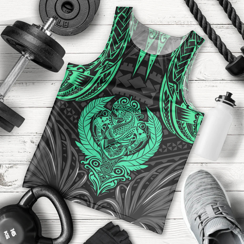 Polynesian Men Tank Top Abstract Tiki TS04 Black Yellow - Polynesian Pride
