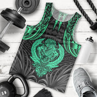 Polynesian Men Tank Top Abstract Tiki TS04 Black Yellow - Polynesian Pride