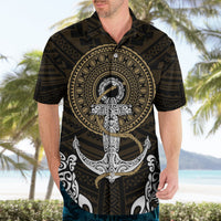 Polynesian Swordfish Hawaiian Shirt with Anchor Pattern and Tribal Turtle TS04 - Polynesian Pride