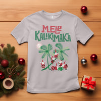 Mele Kalikimaka Santa Climb Palm Tree Hawaiian Christmas T Shirt TS09 Ice Gray - Polynesian Pride