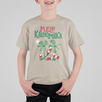 Mele Kalikimaka Santa Climb Palm Tree Hawaiian Christmas T Shirt For Kid TS09 Sand - Polynesian Pride