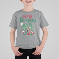 Mele Kalikimaka Santa Climb Palm Tree Hawaiian Christmas T Shirt For Kid TS09 Sport Gray - Polynesian Pride