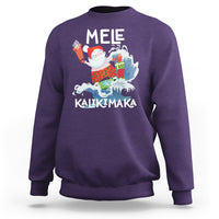Mele Kalikimaka Surfing Cute Santa Hawaiian Christmas Sweatshirt TS09 Purple - Polynesian Pride