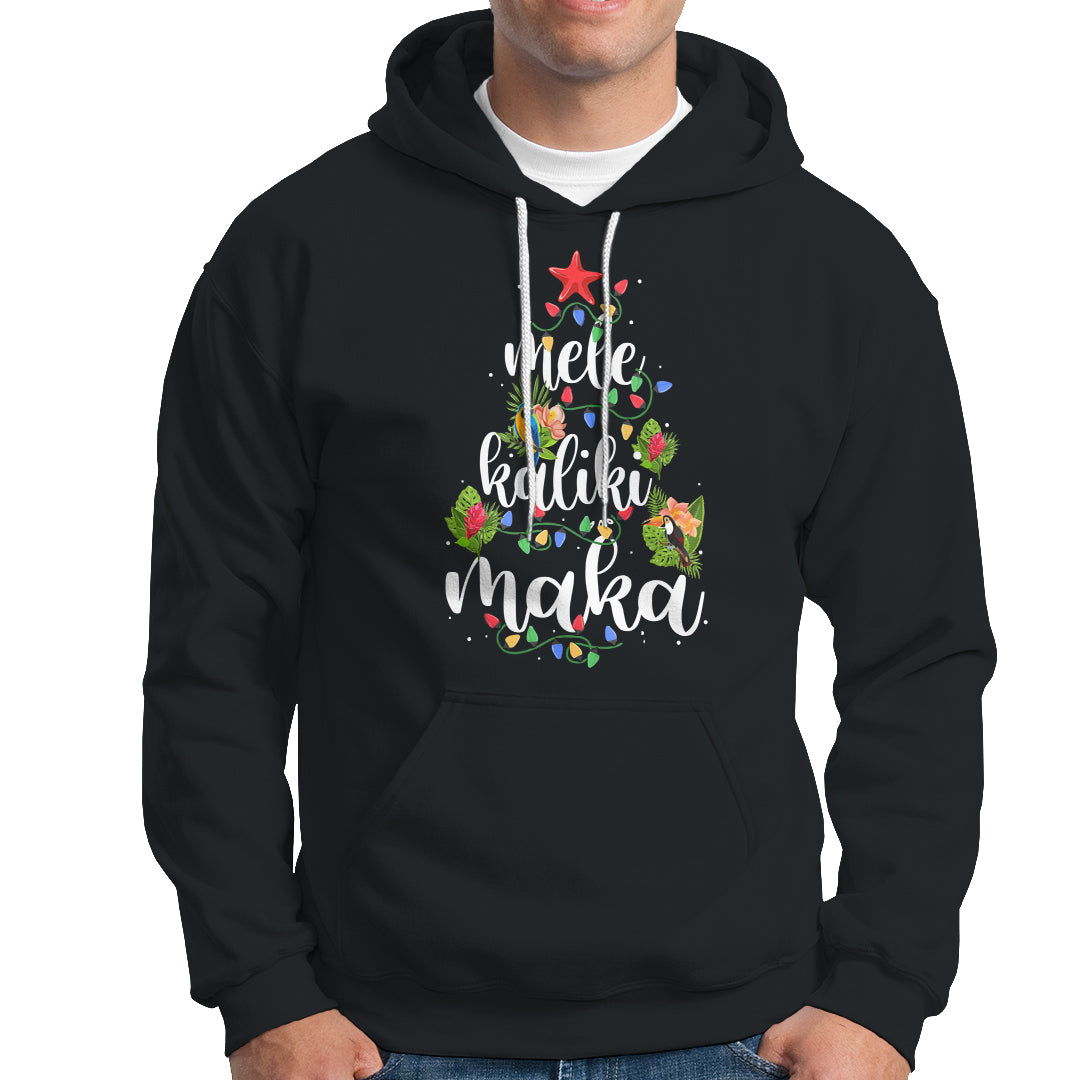 Mele Kalikimaka Hawaiian Christmas Tree Hoodie TS09 Black - Polynesian Pride