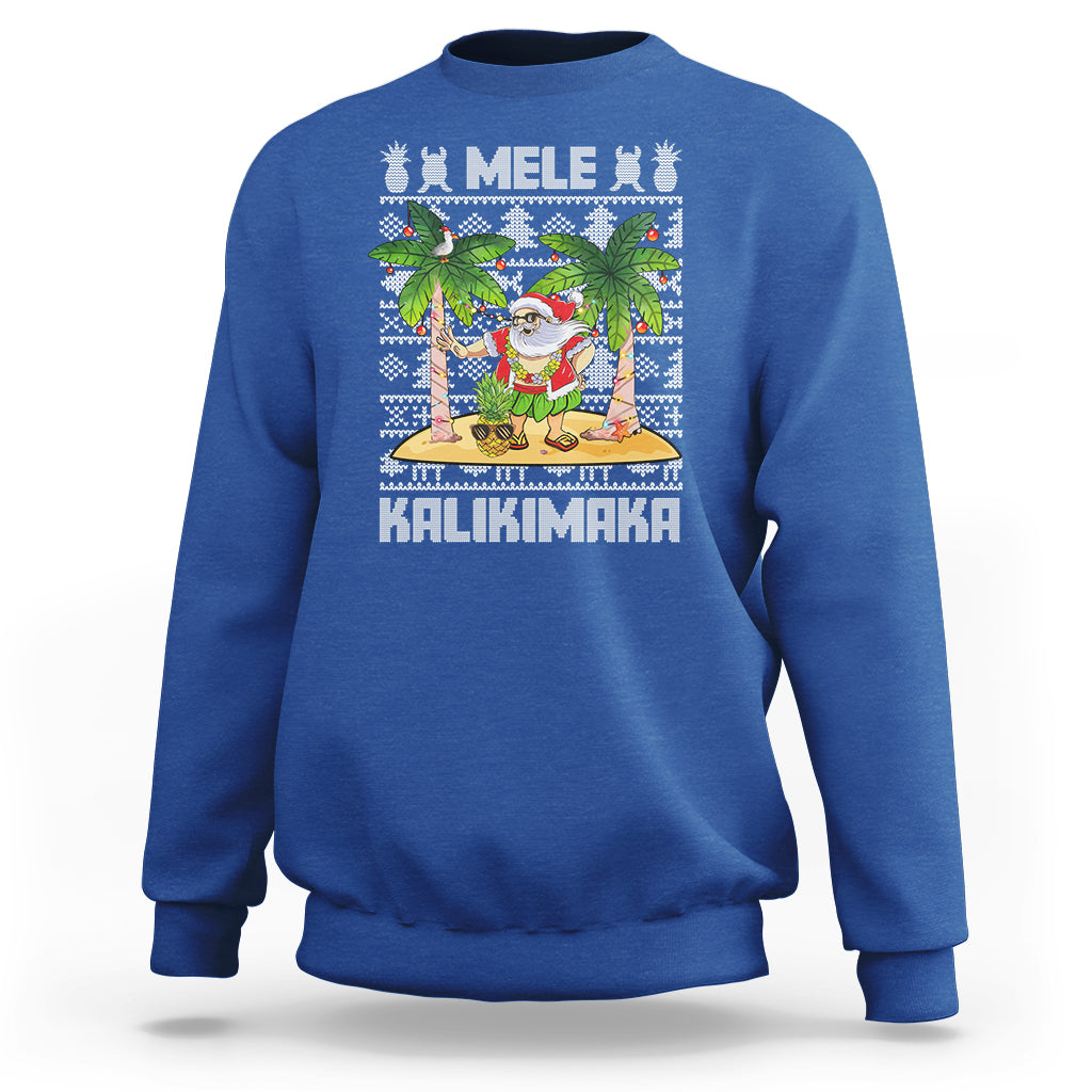 Mele Kalikimaka Santa Hawaiian Christmas Hula Dance Sweatshirt TS09 Royal Blue - Polynesian Pride