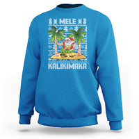 Mele Kalikimaka Santa Hawaiian Christmas Hula Dance Sweatshirt TS09 Sapphire - Polynesian Pride
