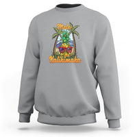 Mele Kalikimaka Christmas In Hawaii Xmas Light Pineapple Sweatshirt TS09 Sport Gray - Polynesian Pride