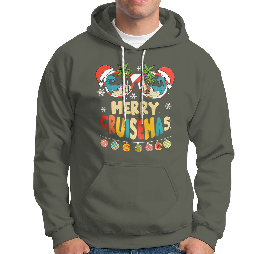 Merry Cruisemas Hawaiian Christmas Palm Tree Sunglass Hoodie TS09 Military Green - Polynesian Pride