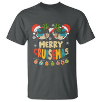 Merry Cruisemas Hawaiian Christmas Palm Tree Sunglass T Shirt TS09 Dark Heather - Polynesian Pride
