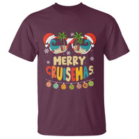 Merry Cruisemas Hawaiian Christmas Palm Tree Sunglass T Shirt TS09 Maroon - Polynesian Pride