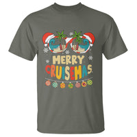 Merry Cruisemas Hawaiian Christmas Palm Tree Sunglass T Shirt TS09 Military Green - Polynesian Pride