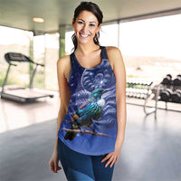 Tui Bird Matariki Galaxy Women Racerback Tank Koru Silver Fern Aotearoa