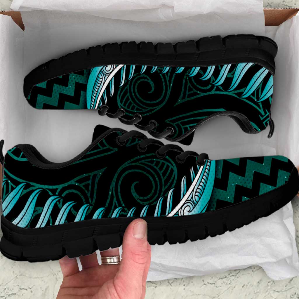 Turquoise Matariki New Zealand Sneakers Maori Poutama Galaxy Vibes