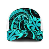 Turquoise New Zealand Mangopare Mesh Trucker Cap Aotearoa Maori Koru Style - Polynesian Pride