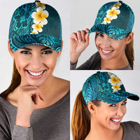 Turquosie Polynesia Classic Cap Plumeria Tropical Leaves With Galaxy Polynesian Art LT14