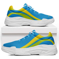 Tuvalu Chunky Sneakers Flag-Inspired Curve Style LT05 Cyan - Polynesian Pride