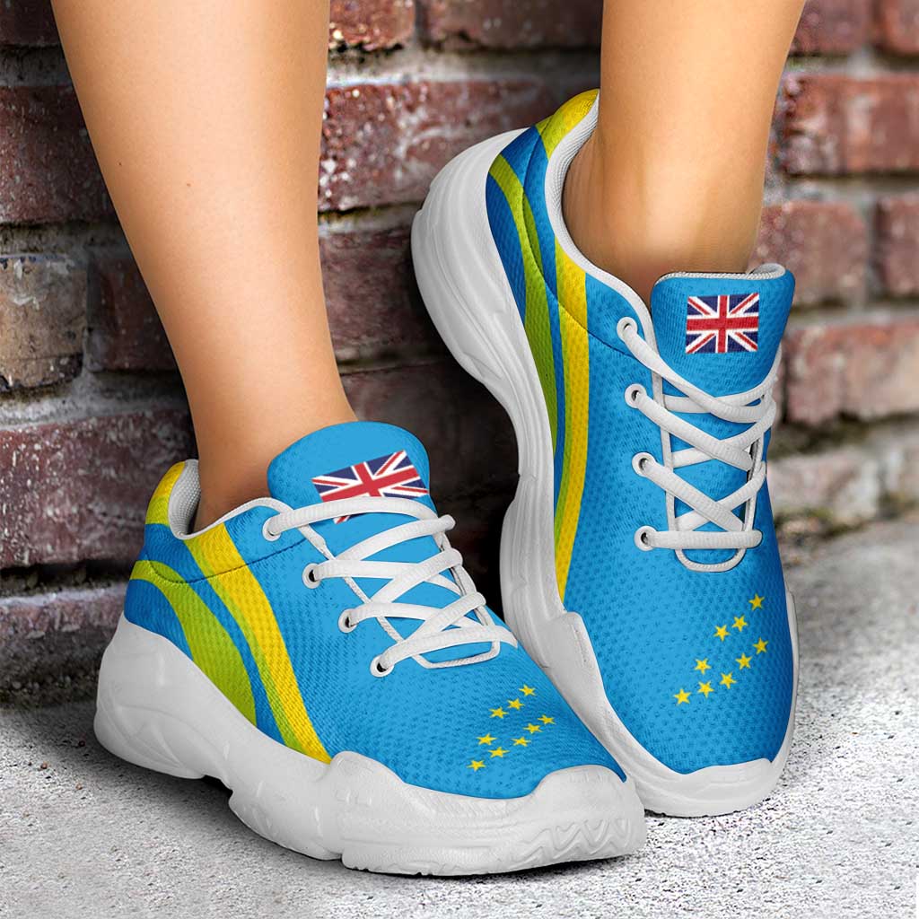 Tuvalu Chunky Sneakers Flag-Inspired Curve Style LT05 - Polynesian Pride