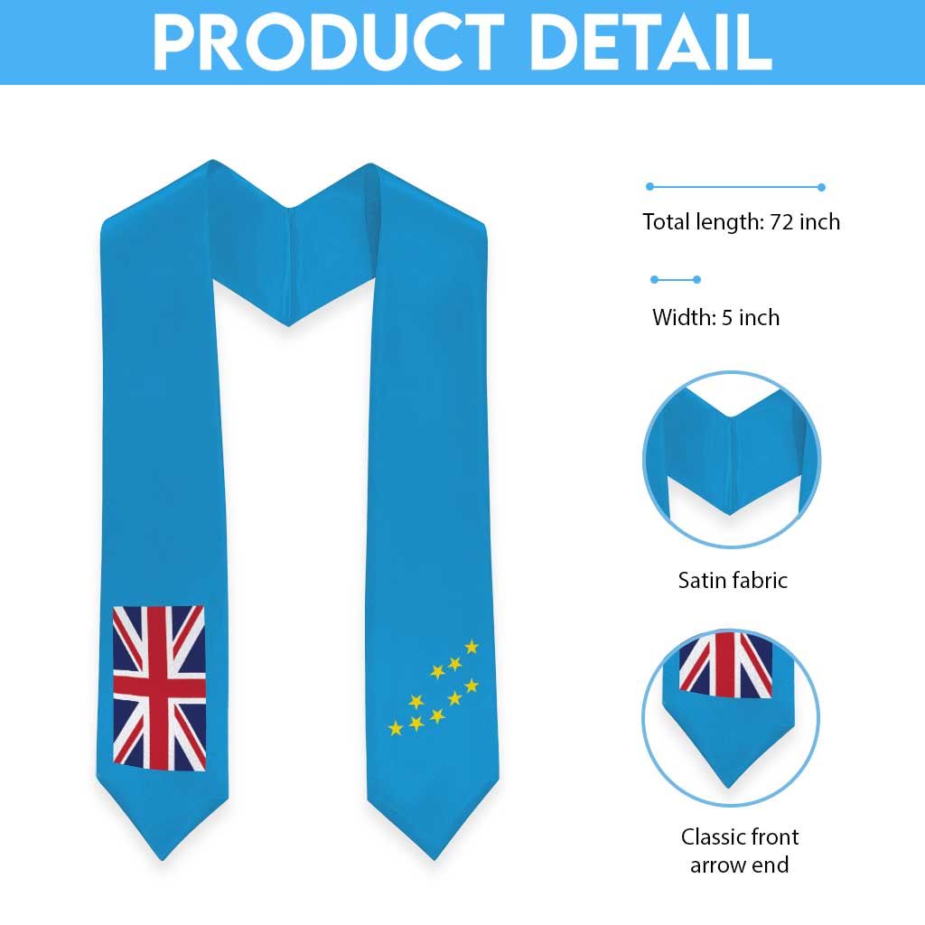 Tuvalu Graduation Stole Flag Style LT05 - Polynesian Pride