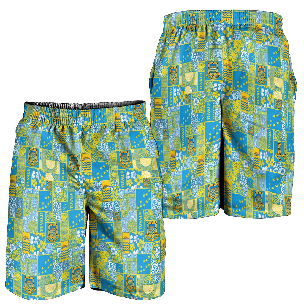 Tuvalu Manuia te Kilisimasi Shorts for Men Pacific Patchwork Xmas Vibes - Polynesian Pride