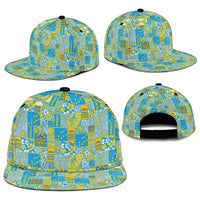 Tuvalu Manuia te Kilisimasi Snapback Cap Pacific Patchwork Xmas Vibes - Polynesian Pride