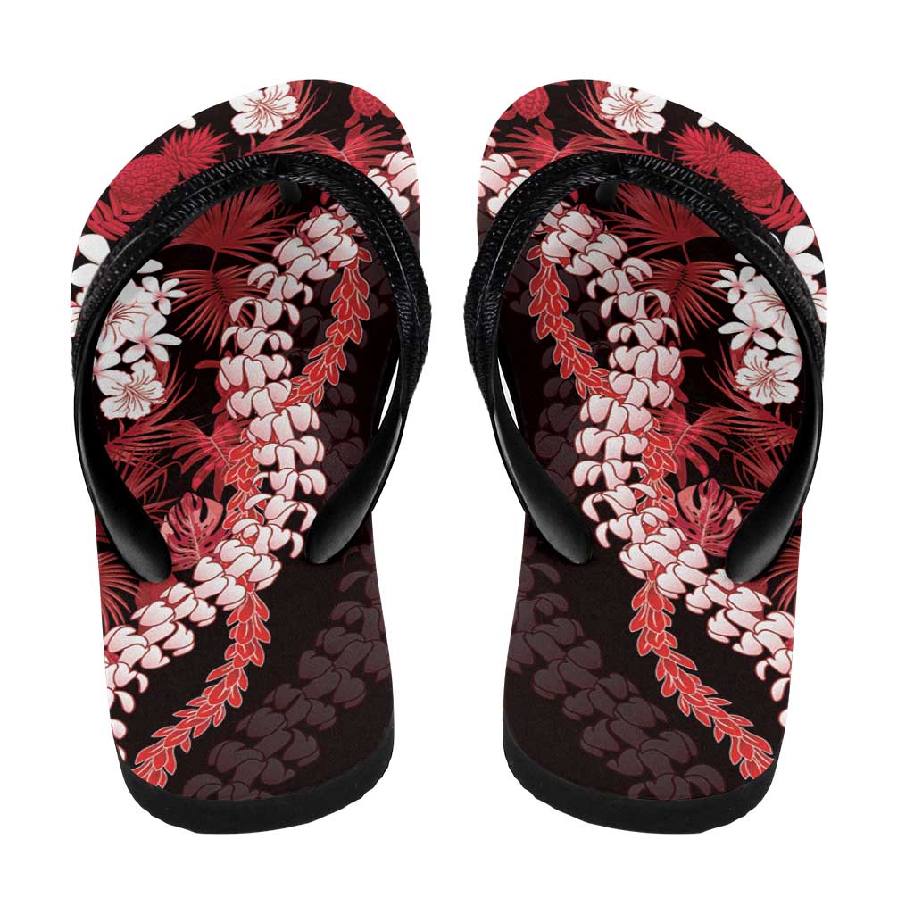 Ulaula Aloha Hawaii Lei Flip Flops Tropical Flowers Elegant Vibe LT14 - Polynesian Pride