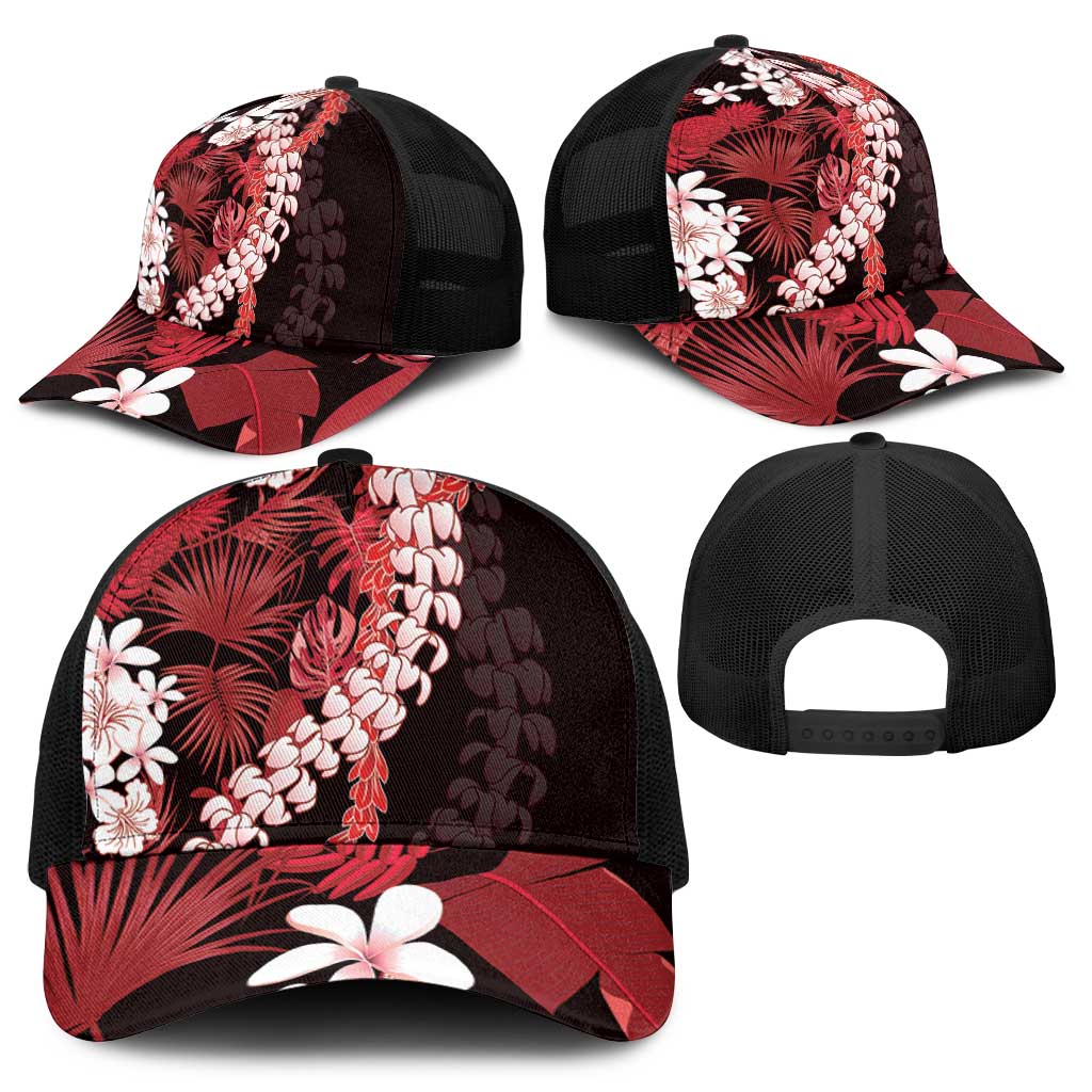 Ulaula Aloha Hawaii Lei Mesh Trucker Cap Tropical Flowers Elegant Vibe - Polynesian Pride