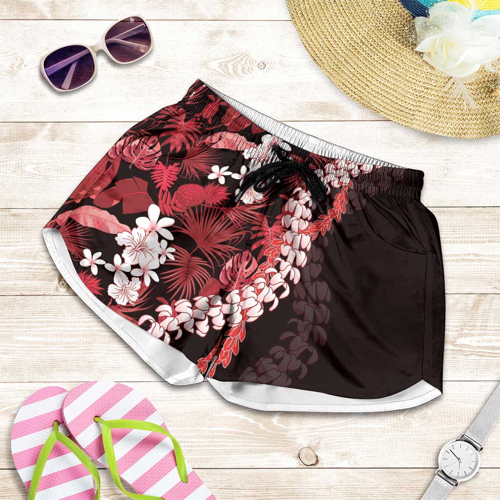 Ulaula Aloha Hawaii Lei Shorts for Women Tropical Flowers Elegant Vibe - Polynesian Pride