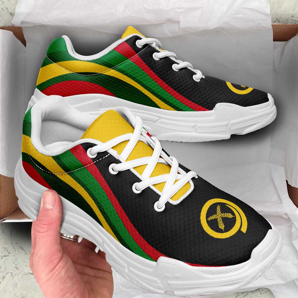 Vanuatu Chunky Sneakers Flag-Inspired Curve Style LT05 - Polynesian Pride
