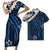 Polynesian Pride Matching Outfit For Couples Polynesian Tribal Pattern Blue Bodycon Dress And Hawaii Shirt - Polynesian Pride