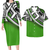 Polynesian Pride Hawaii His And Her Matching Outfit For Couples Polynesian Tribal Pattern Green Bodycon Dress And Hawaii Shirt - Polynesian Pride