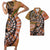 Polynesian Pride Matching Clothes For Couples Hawaii Flowers Tattoo Pattern Brown Bodycon Dress And Hawaii Shirt - Polynesian Pride