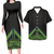 Polynesian Pride Hawaii Matching Outfit For Couples Green Polynesian Tribal Pattern Bodycon Dress And Hawaii Shirt - Polynesian Pride